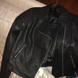 Unworn brandy leather coat